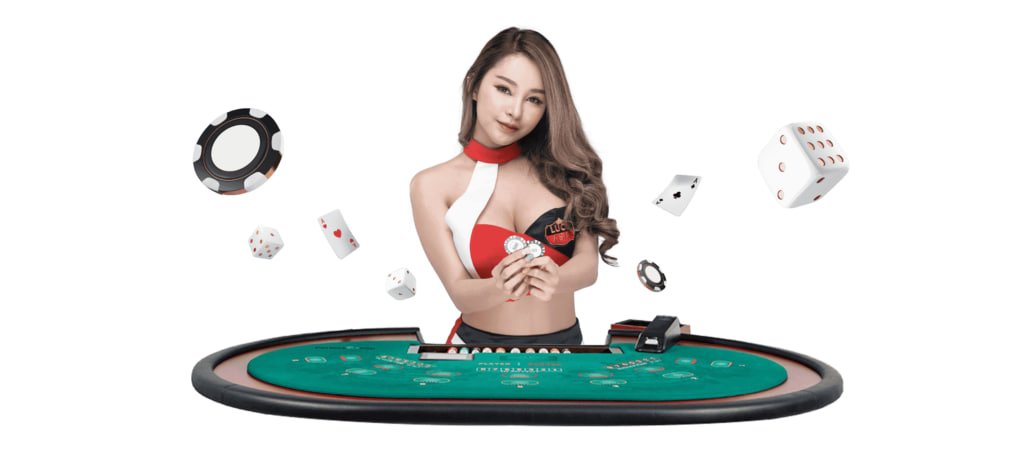 Kartu poker dan chip di meja surat 4d dengan dealer profesional yang mengatur permainan